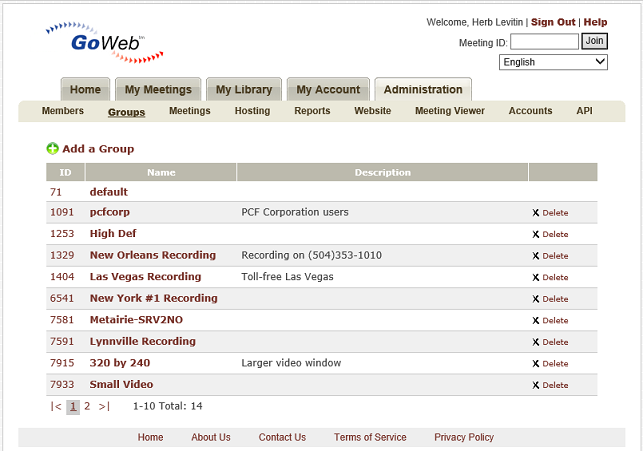 Setup multiple groups for users with different features